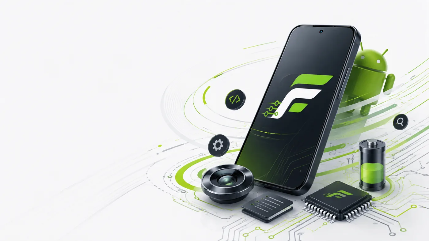 Fundirod logolu telefon ve donanım ikonları
